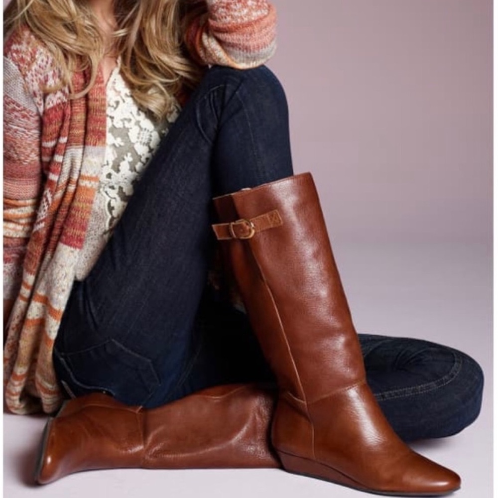 Steven leather brown riding boots size 8